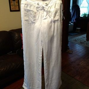 NWT Stunning wide leg linen pants. FINAL PRICE